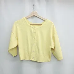 ◇ ⊂ w closet ダブルクローゼット 七分袖 カーディガン サイズF イエロー系 レディース E  【1502030034035】