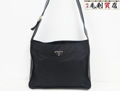 プラダ PRADA ナイロン レザー ショルダーバッグ B8549 三角ロゴ ブラック ユニセックス【中古】 バッグ