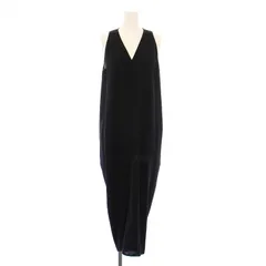 リックオウエンス Rick Owens タイトワンピース ミモレ ロング ノースリーブ Vネック ストレッチ 無地 ウール 40 黒 ブラック RP18F4525-WLC /BBのサムネイル