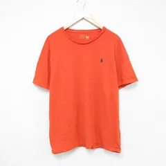 XL/古着 ラルフローレン 半袖 ブランド Tシャツ メンズ ワンポイントロゴ コットン クルーネック オレンジ 25jun05 中古
