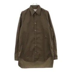 Maison Margiela 10 (メゾン マルジェラ) 18SS 四つタグ コットン 長袖 ラペルシャツ ブラウン S30DL0381 S44397のサムネイル