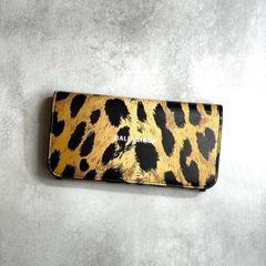 【美品】BALENCIAGA バレンシアガ / キャッシュスリムマネーウォレット 長財布 レザー レオパード 豹柄 ブラック エブリデイ 594289