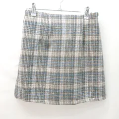 ◇ ◎ fredy emue チェック柄 定価￥6,300 ミニ丈 タイト スカート サイズ36 ネイビ－系 ベ－ジュ系 レディース E  【1402200021356】