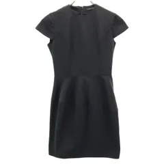 YOKO CHAN ヨーコチャン 日本製 半袖 膝丈ワンピース 36 ブラック系 バックファスナー レディース 古着