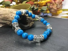 パワーストーン ブレスレット ターコイズ&水晶  8mm（シルバー）レディース 女性  数珠ブレス 開運 プレゼント ギフト  [4] #1