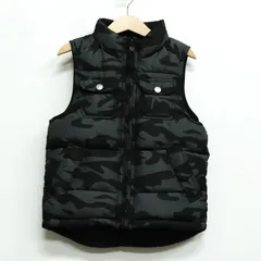 ギャップ ダウンベスト 中綿入り カモフラ柄 リバーシブル アウター キッズ 男の子用 110サイズ ブラック GAP 【中古】