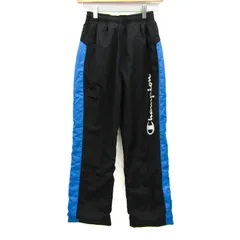 チャンピオン パンツ ボトムス ウィンドブレーカー スポーツウエア キッズ 男の子用 160サイズ 黒×水色 Champion 【中古】