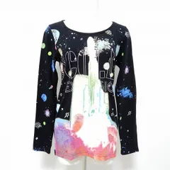 #anc スカラー ScoLar カットソー M 黒 マルチ 宇宙柄 プリントT 長袖 タグ付き 美品 レディース [950542]のサムネイル