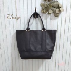 特価☆B5サイズ オールブラック☆ラムレザートートバッグ