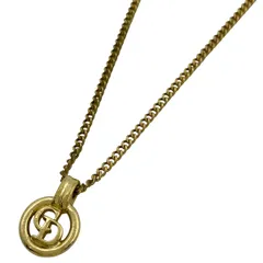 【在庫一掃】 クリスチャンディオール Christian Dior ロゴ ネックレス ラウンド CD ネックレス GP ゴールド レディース 【中古】