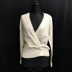 美品★NEWYORKER【ニューヨーカー】長袖モヘヤ ラメニット【レディースM/アイボリー/ivory】カットソー/カーディガン/セーター/Tops◆BJ107-f<sale>