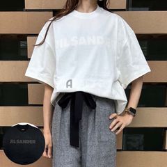 【2025春夏物モデル】☆3/25入荷☆ JIL SANDER ジルサンダー J03GC0137 J20243 半袖 カットソー Tシャツ オーバーシルエット ロゴプリント ★選べる2カラー★ ホワイト/ブラック レディース