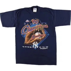 古着 90年代 PRO PLAYER MLB NEW YORK YANKEES ニューヨークヤンキース DIVISION CHAMPION スポーツTシャツ メンズM相当/eaa543454
