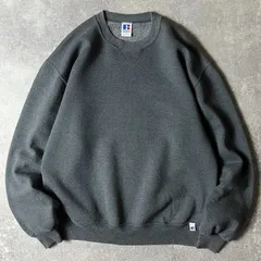 90s USA製 RUSSELL 無地 前V スウェット トレーナー L / 90年代 アメリカ製 オールド ラッセル 裏起毛 グレー スエット