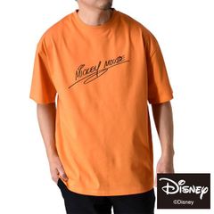 ミッキーマウス 半袖Tシャツ 《6-3オレンジ》新品 未使用 正規品 メンズ ディスニー tシャツ 綿 ワイド ビッグT バックプリント Mickey Mouse【C5Z】【メール便2】ファッション メンズ M L XL 夏