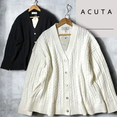 Acuta アクータ ケーブルポンチョカーディガン ケーブルニット ケーブル編み Vネック 10065536 フリーサイズ オフィスカジュアル 普段使い タウンユース お洒落 羽織 ゆったり リラックス ブラック系 オフホワイト系 定価16,500円税込