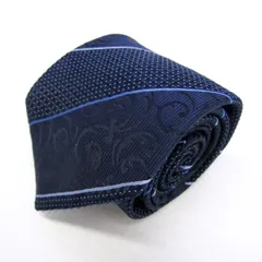 ピエールカルダン ブランド ネクタイ シルク ストライプ柄 チェック柄 ドット柄 PO メンズ ネイビー Pierre Cardin 【中古】