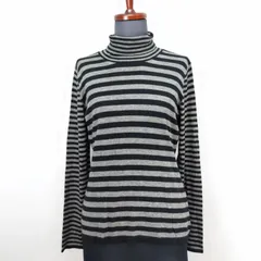 LAPINE BLANCHE　L サイズ　セーター　薄手　シルク　カシミヤ　タートルネック　ボーダー　ラピーヌ ブランシュ