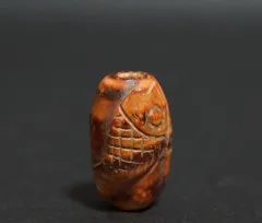 送料無料　時代物　鹿角彫　透かし彫り緒締玉　径1.9cm 送料無料 時代物 鹿角彫 透かし彫り緒締玉 径1.9cm 送料無料