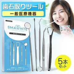 歯石取り ツール 5本セット 【一般医療機器】 歯石除去 スケーラ ヤニ取り セルフ ホワイトニング 自宅 簡単 デンタルケア 器具 ステンレス製 口内 デンタル