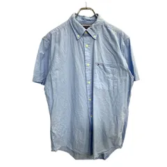 TOMMY HILFIGER 半袖シャツ Ｌサイズ トミーヒルフィガー カスタムフィット ライトブルー 古着卸 アメリカ仕入 t2410-3179