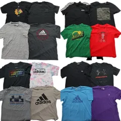 古着卸 まとめ売り スポーツブランドMIX 半袖Tシャツ 16枚セット (メンズ L ) リーボック アディダス 中古 古着 MZ5441