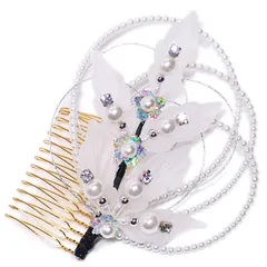 髪飾り コーム かんざし 簪 振袖 成人式 ヘッドドレス キラキラ 髪留め パール 銀 日本製 ウエディング 着物 和装 洋装 袴 黒留 訪問着 結婚式 パーティ フォーマル 銀 17438 t861　Si