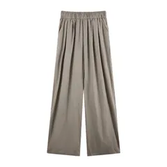 ロング パンツ ワイドパンツ 冷感素材 レディース バギーパンツ ロング丈 スカンツ ハイウエスト フレアパンツ ゆったり ボトムス 体型カバー ロングパンツ ウエストゴム jingjin01