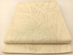夏帯 大特価 美品 訪問着 無地用 西陣織 紗 袋帯 正絹 仕立上りFs1355