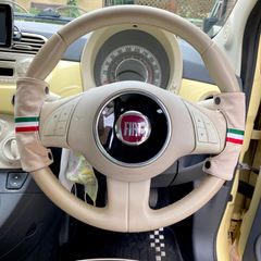 No.503 FIAT ステアリングカバー　2点セット　ハンドメイド