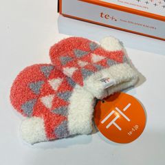 【tet./テト】sankaku  miton KIDS coral pink【新品】キッズ用ミトン　コーラルピンク