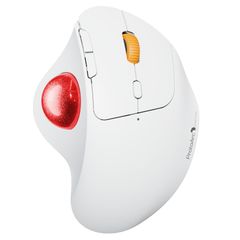 【数量限定】大容量バッテリー内蔵 Type-C充電式 5段階DPI調節可能 親指 静音 トラックボール 進む/戻るボタン搭載 トラックボール マウス マウス Windows/Mac/iOS/Android対応(ホワイト・レッド) 無線 3台同時接続 Bluet