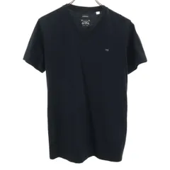 DIESEL ディーゼル 半袖 Vネック Tシャツ XS ブラック メンズ 古着