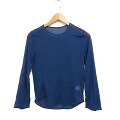 ユニクロ UNIQLO Mame Kurogouchi シアー チュール カットソー Tシャツ 長袖 無地 M ネイビー 紺 /FT40