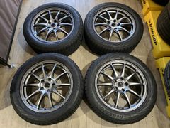 【2502023】スタッドレス ZACK JP-202 18インチ 8J +43 PCD114.3 5H + YOKOHAMA iCE GUARD iG70 245/50R18 2023年 8mm フーガ シーマ 等
