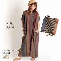 ワンピース レディース 半袖 春 夏 ロング ワンピ ロングワンピース マキシ丈ワンピース Vネック アジアン エスニック ファッション ストライプ 柄 総柄 縦縞 大きいサイズ ストライプ柄ワンピース リゾートワンピース Iライン フレンチスリーブ きれいめ