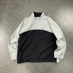 00s 2000s' archive Nike Windbreaker Full-Zip Jacket Y2K Tech ナイキ ウィンドブレーカー フルジップ ジャケット ミニ スウォッシュ ロゴ刺繍 バイカラー テック系 XXL ビッグサイズ