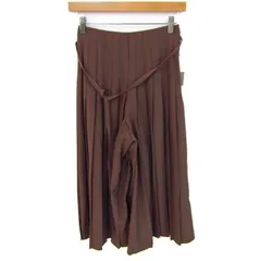 ナノユニバース ワイドプリーツパンツ 未使用 ストレッチ ブランド ボトムス レディース Sサイズ モカ nano universe