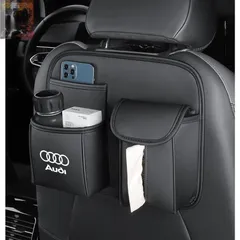 ◆アウディ AUDI◆ブラック◆シートバックポケット 車用収納ポケット 後部座席収納 ティッシュボックス 収納バッグ 1個入り cysa qtm