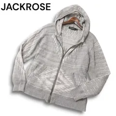 JACKROSE ジャックローズ 通年★ ネイティブ柄 ニット フルジップ パーカー Sz.3 メンズ 灰 グレーのサムネイル