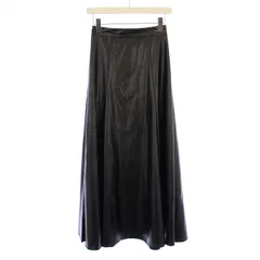 ガリャルダガランテ GALLARDAGALANTE 23AW フェイクレザーフレアースカート ロング 1 黒 GGZ1032301A0002 /BM