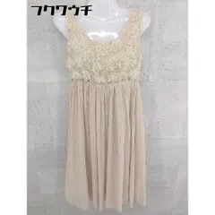 ◇ Katie ケイティ ラインストーン デザイン ノースリーブ 膝丈 ワンピース サイズ1 ベージュ レディース 【中古】 【1002802169298】のサムネイル