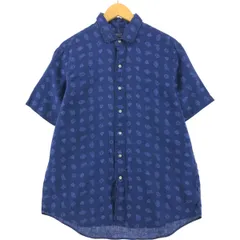 古着 ラルフローレン Ralph Lauren 総柄 半袖 リネンシャツ メンズL相当/eaa534206