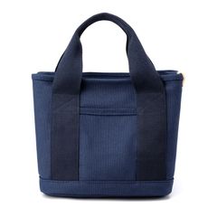 【新品】キャンバストートバッグ ミニトート 3層 仕切り （ネイビー）