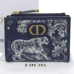 【本物保証】 箱・布袋付 新品同様 クリスチャン ディオール CHRISTIAN DIOR 30モンテーニュダリアウォレット トワル ドゥ ジュイ リバース