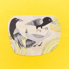 ポストカード 三羽 からす morita MiW 絵葉書 紙雑貨 ミニポスター