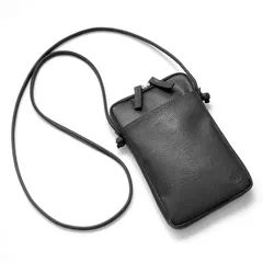 《送料無料＆税込価格》《新品未使用》《数量限定》《特別価格》MOMO -モモ-！牛革エンボス加工！サコッシュタイプ！紛失防止のチェーンキーリング付き！大容量収納モデル！スマホ収納モデル！レディースマルチミニショルダーポシェットバッグ　AN-7162　ブラック