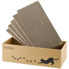 【特売】NyanDay 猫 爪とぎ 段ボール 5枚入り 両面使える 猫ベッド 日本製 44.5×21×14cm (1個)