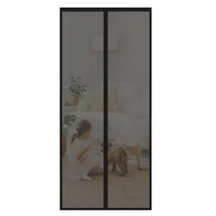 新品 Sekey 玄関 網戸 センター開き 90cm×200cm 高強度のガラス繊維 網戸 マグネット ペットの対応 収納バント付きでオフシーズンも楽々 下部重り入り 虫よけ 換気 リビング 玄関 ベランダ テラス 店舗施設用 黒
