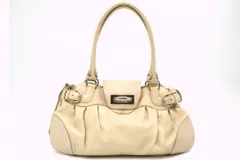 フェラガモ ガンチーニ セミ ショルダー ハンドバッグ トート AU21 バックル レザー 白 ホワイト Salvatore Ferragamo 2649h
